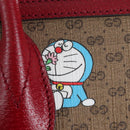 GUCCI x Doraemon Micro GG Hand Bag PVC 2way Brown Gold Tone 653952 Auth 167569SM-17
