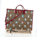 GUCCI x Doraemon Micro GG Hand Bag PVC 2way Brown Gold Tone 653952 Auth 167569SM-29