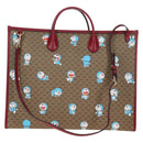 GUCCI x Doraemon Micro GG Hand Bag PVC 2way Brown Gold Tone 653952 Auth 167569SM-3