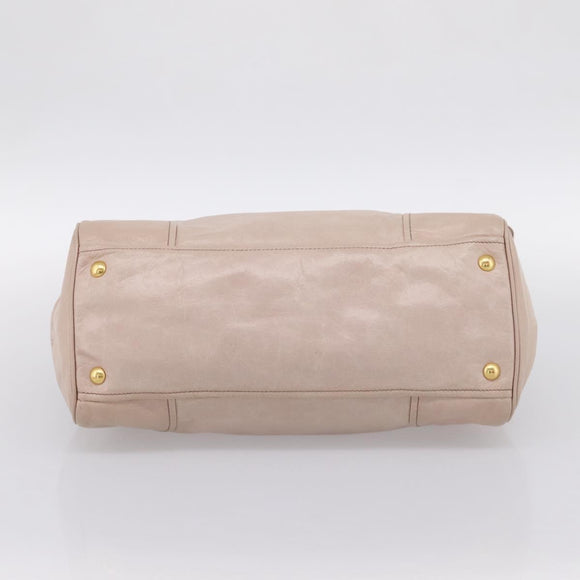 Miu Miu Hand Bag Leather 2way Pink Gold Tone Auth 167571A