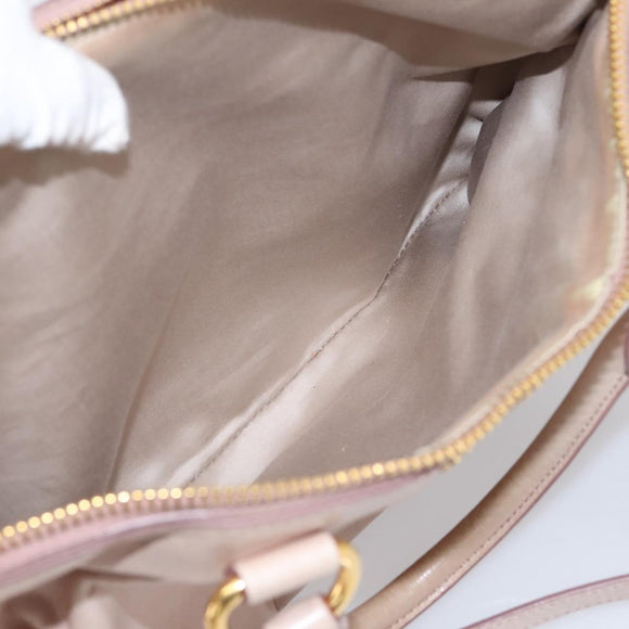 Miu Miu Hand Bag Leather 2way Pink Gold Tone Auth 167571A