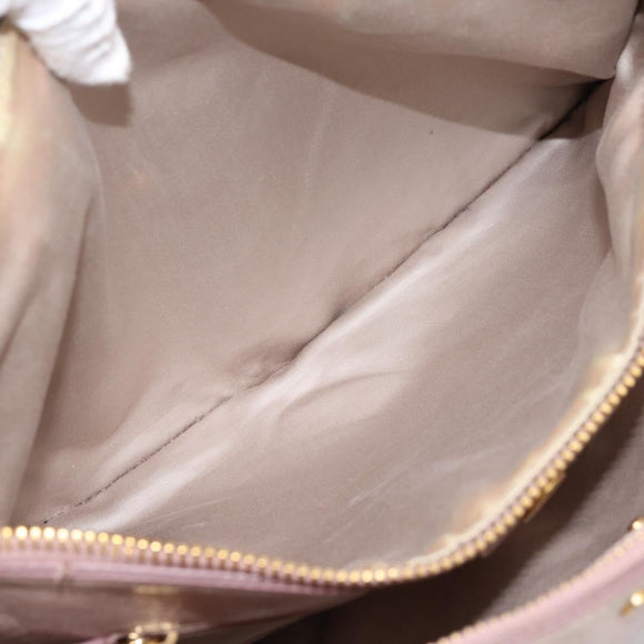 Miu Miu Hand Bag Leather 2way Pink Gold Tone Auth 167571A