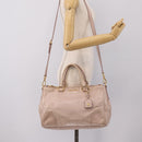 Miu Miu Hand Bag Leather 2way Pink Gold Tone Auth 167571A-29