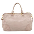 Miu Miu Hand Bag Leather 2way Pink Gold Tone Auth 167571A-3