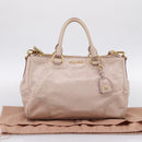 Miu Miu Hand Bag Leather 2way Pink Gold Tone Auth 167571A-30
