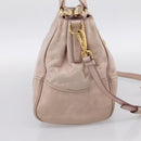 Miu Miu Hand Bag Leather 2way Pink Gold Tone Auth 167571A-4