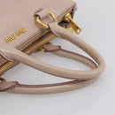 Miu Miu Hand Bag Leather 2way Pink Gold Tone Auth 167571A-7