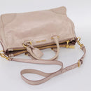 Miu Miu Hand Bag Leather 2way Pink Gold Tone Auth 167571A-9