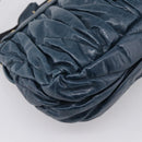 Miu Miu Matelasse Hobo Hand Bag Leather Blue Gold Tone Auth 167573V-19