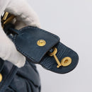 Miu Miu Matelasse Hobo Hand Bag Leather Blue Gold Tone Auth 167573V-9