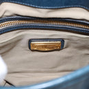Miu Miu Matelasse Hobo Hand Bag Leather Blue Gold Tone Auth 167573V-21