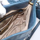 Miu Miu Matelasse Hobo Hand Bag Leather Blue Gold Tone Auth 167573V-22