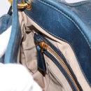 Miu Miu Matelasse Hobo Hand Bag Leather Blue Gold Tone Auth 167573V-24