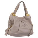Miu Miu Hand Bag Leather 2way Gray Gold Tone Auth 167574V-1