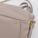 Miu Miu Hand Bag Leather 2way Gray Gold Tone Auth 167574V-9