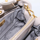 Miu Miu Hand Bag Leather 2way Gray Gold Tone Auth 167574V-21