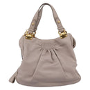Miu Miu Hand Bag Leather 2way Gray Gold Tone Auth 167574V-13