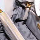 Miu Miu Hand Bag Leather 2way Gray Gold Tone Auth 167574V-22