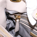 Miu Miu Hand Bag Leather 2way Gray Gold Tone Auth 167574V-23