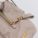 Miu Miu Hand Bag Leather 2way Gray Gold Tone Auth 167574V-25