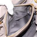 Miu Miu Hand Bag Leather 2way Gray Gold Tone Auth 167574V-26