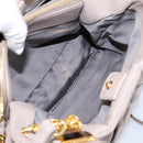 Miu Miu Hand Bag Leather 2way Gray Gold Tone Auth 167574V-27