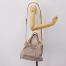Miu Miu Hand Bag Leather 2way Gray Gold Tone Auth 167574V-28