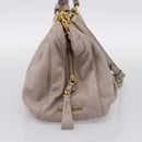 Miu Miu Hand Bag Leather 2way Gray Gold Tone Auth 167574V-3