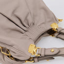 Miu Miu Hand Bag Leather 2way Gray Gold Tone Auth 167574V-6