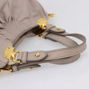 Miu Miu Hand Bag Leather 2way Gray Gold Tone Auth 167574V-7