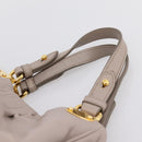 Miu Miu Hand Bag Leather 2way Gray Gold Tone Auth 167574V-14