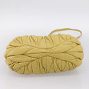 Miu Miu Matelasse Hand Bag Leather 2way Yellow Gold Tone Auth 167575V-5