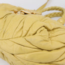 Miu Miu Matelasse Hand Bag Leather 2way Yellow Gold Tone Auth 167575V-16