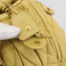 Miu Miu Matelasse Hand Bag Leather 2way Yellow Gold Tone Auth 167575V-9