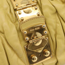 Miu Miu Matelasse Hand Bag Leather 2way Yellow Gold Tone Auth 167575V-20