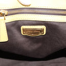 Miu Miu Matelasse Hand Bag Leather 2way Yellow Gold Tone Auth 167575V-21