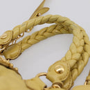 Miu Miu Matelasse Hand Bag Leather 2way Yellow Gold Tone Auth 167575V-14