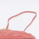 Miu Miu Hand Bag Leather 2way Pink Gold Tone Auth 167576A-15