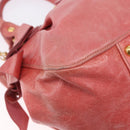 Miu Miu Hand Bag Leather 2way Pink Gold Tone Auth 167576A-9