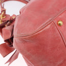 Miu Miu Hand Bag Leather 2way Pink Gold Tone Auth 167576A-17