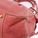 Miu Miu Hand Bag Leather 2way Pink Gold Tone Auth 167576A-18