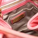 Miu Miu Hand Bag Leather 2way Pink Gold Tone Auth 167576A-20