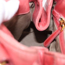 Miu Miu Hand Bag Leather 2way Pink Gold Tone Auth 167576A-22