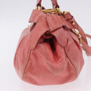 Miu Miu Hand Bag Leather 2way Pink Gold Tone Auth 167576A-4