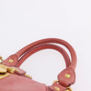 Miu Miu Hand Bag Leather 2way Pink Gold Tone Auth 167576A-14