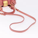 Miu Miu Hand Bag Leather 2way Pink Gold Tone Auth 167576A-8