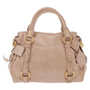 Miu Miu Hand Bag Leather 2way Pink Gold Tone Auth 167577V-2