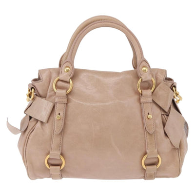Miu Miu Hand Bag Leather 2way Pink Gold Tone Auth 167577V - 0