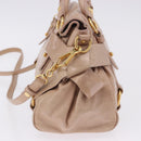 Miu Miu Hand Bag Leather 2way Pink Gold Tone Auth 167577V-3