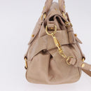 Miu Miu Hand Bag Leather 2way Pink Gold Tone Auth 167577V-4